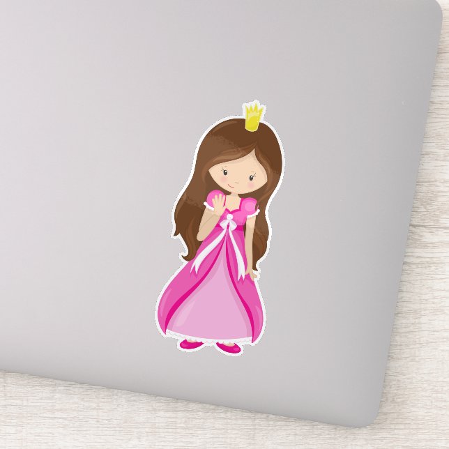 Cute Princess, Crown, Brown Hair, Pink Dress (Detail)