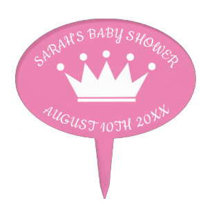 Cute princess crown girl's baby shower cake topper