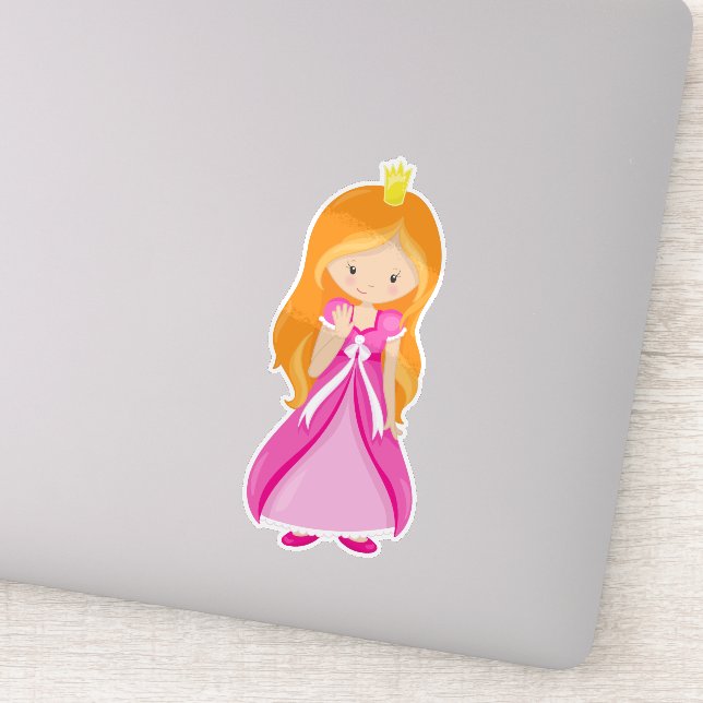Cute Princess, Crown, Orange Hair, Pink Dress (Detail)