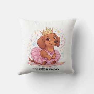 Cute Princess Dachshund Custom Name Cute Girl T-Sh Cushion