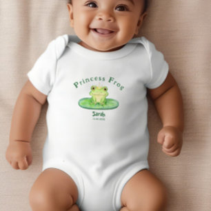 Cute Princess Frog Personalised  Baby Bodysuit