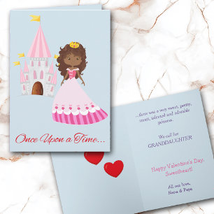 Cute Princess Granddaughter Valentine Holiday Card