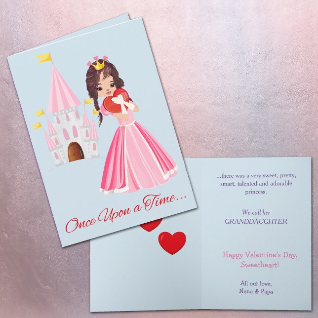 Cute Princess Granddaughter Valentine Holiday Card (Creator Uploaded)