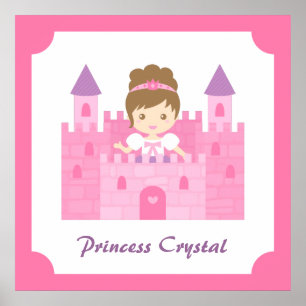 Cute Princess in Pink Castle Girl Room Decor