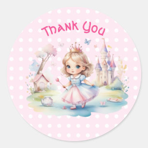 Cute princess in Whimsical Wonderland Classic Round Sticker