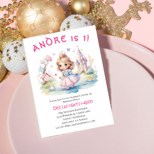 Cute Princess in Whimsical wonderland  Invitation