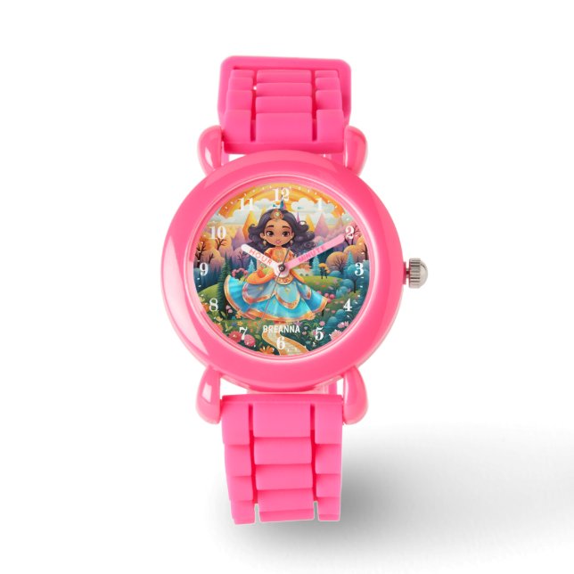 Cute Princess lovers girls add name  Watch (Front)