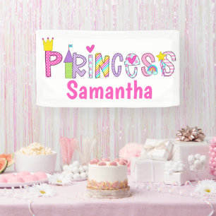 Cute Princess Personalised Birthday Party Banner