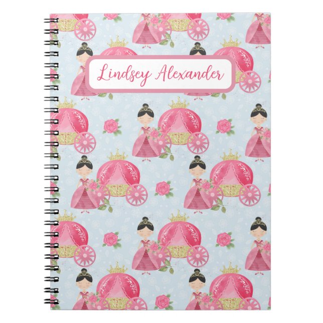 Cute Princess Personalised Notebook (Front)