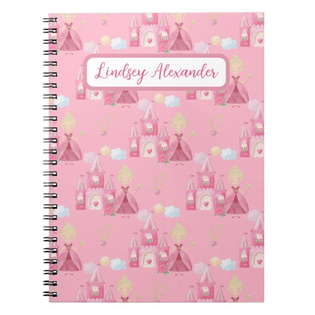 Cute Princess Personalised Notebook (Front)