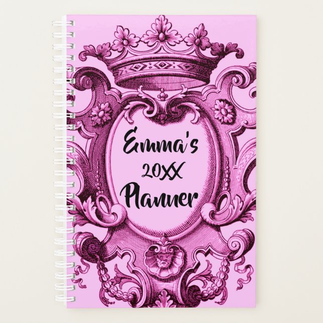Cute Princess Pink Crown  Planner (Front)
