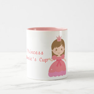 Cute Princess, Pink for Little Girls Two-Tone Coffee Mug