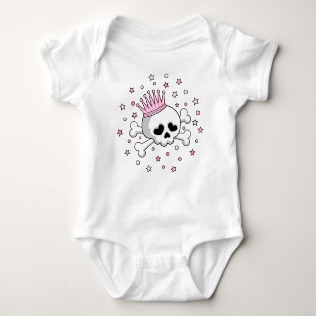 Cute Princess Skull Baby Bodysuit (Front)
