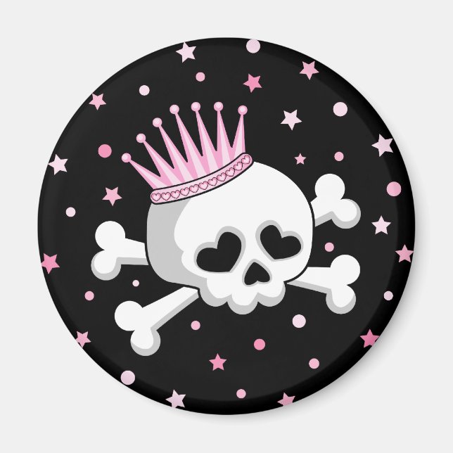 Cute Princess Skull Magnet (Front)