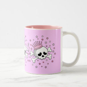 Cute Princess Skull Two-Tone Coffee Mug