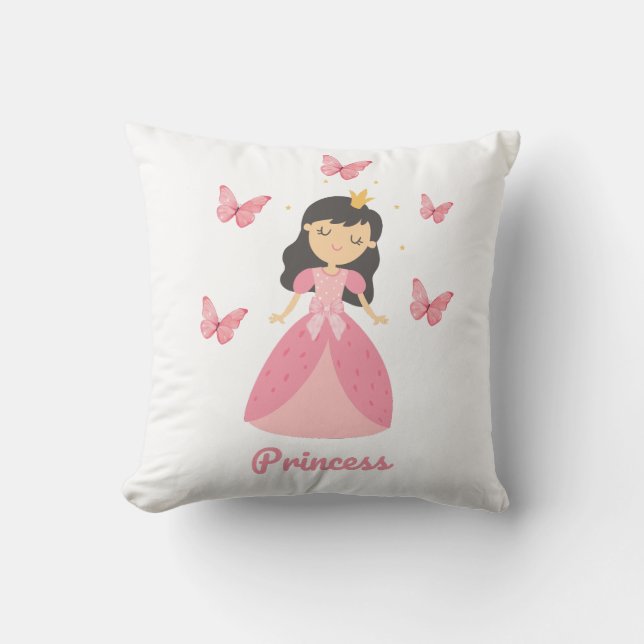Cute Princess Throw Pillow 👑✨ (Front)