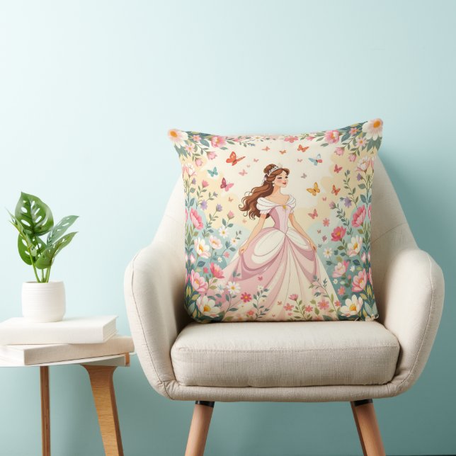 Cute princess with butterflies cushion (Chair)