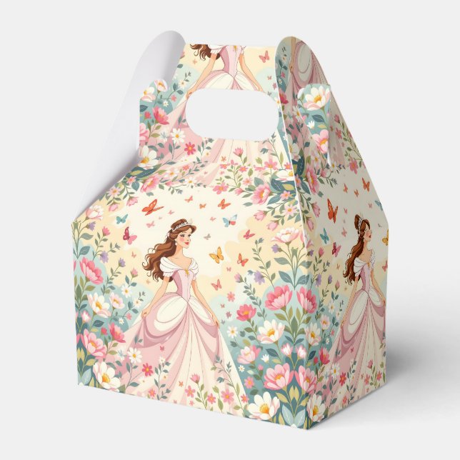 Cute princess with butterflies favour box (Front Side)