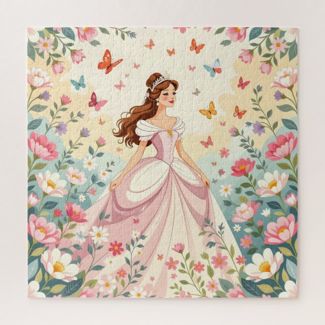 Cute princess with butterflies jigsaw puzzle (Vertical)