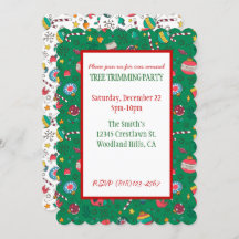 Cute Print Christmas Party Invitation