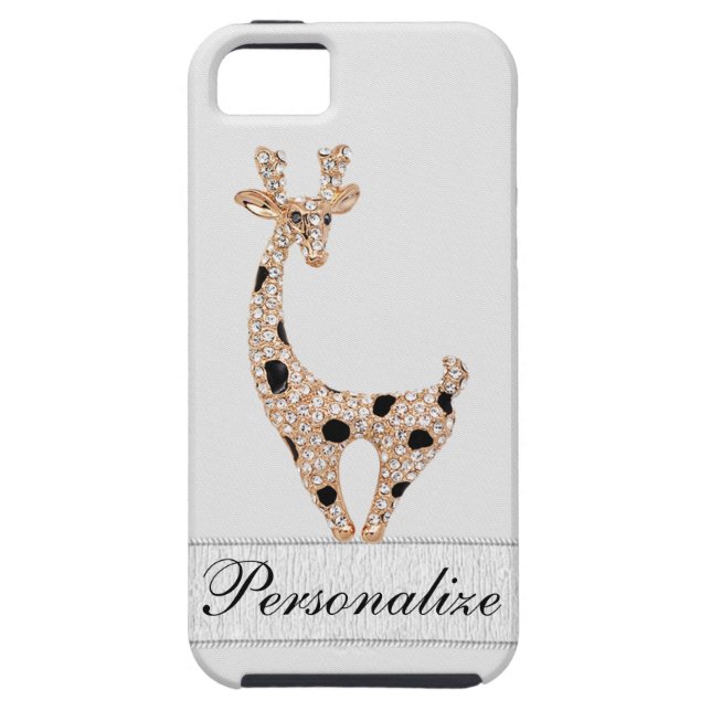 Cute Printed Gold Giraffe & Diamonds Case-Mate iPhone Case (Back)