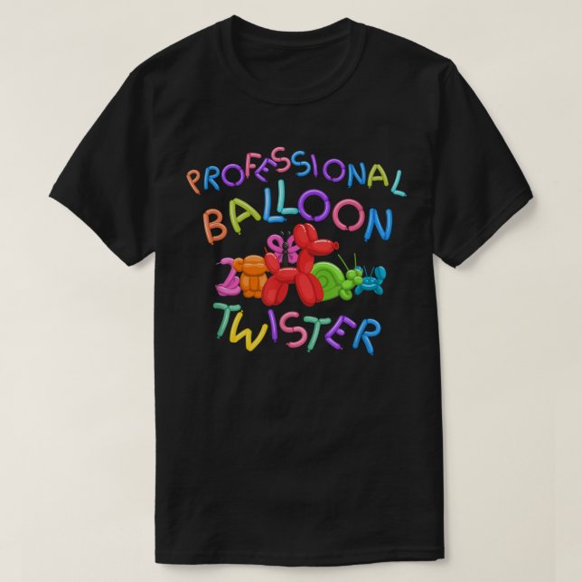 Cute Professional Balloon Animal Twister Party Gif T-Shirt (Design Front)