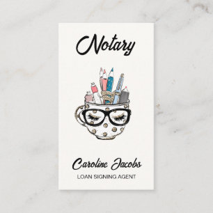 Cute Professional Chic Notary Loan Signing Agent Business Card