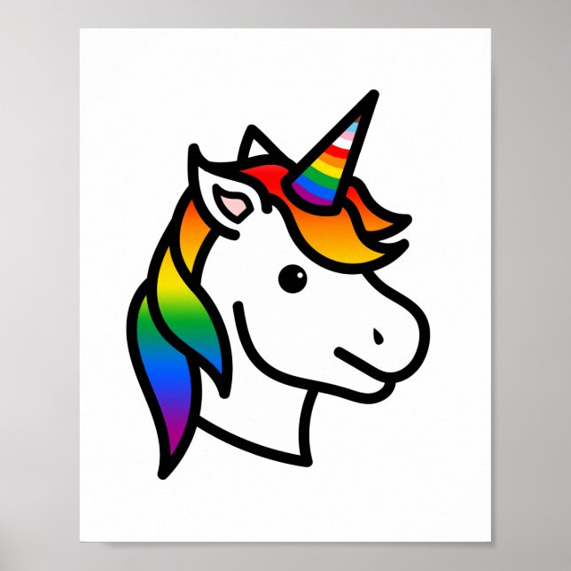 Cute Progress Pride Unicorn Poster (Front)