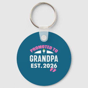Cute Promoted Grandpa 2026 It's Design Key Ring