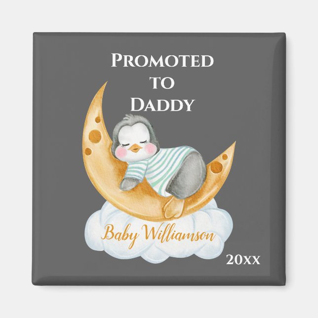Cute Promoted to Daddy Baby Penguin  Magnet (Front)