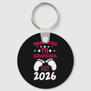 Cute Promoted To Grandma 2026 First Time Grandma 2 Key Ring