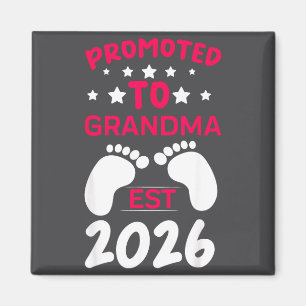 Cute Promoted To Grandma 2026 First Time Grandma 2 Magnet