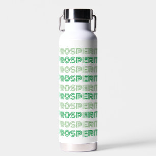 Cute Prosperity Green Inspirational Water Bottle