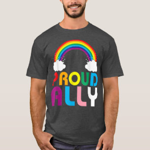 Cute Proud Ally LGBT Rainbow Gay Pride Month June T-Shirt