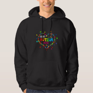 Cute Proud Autism Aunt Heart Puzzle Autism Awarene Hoodie