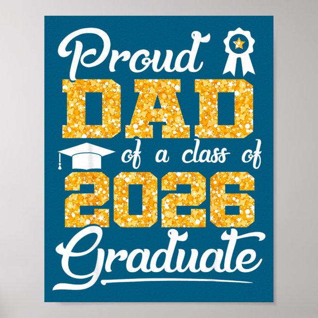 Cute Proud Dad Class 2026 Senior Poster (Front)