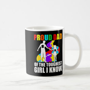 Cute proud dad of the toughest girl puzzle autism coffee mug
