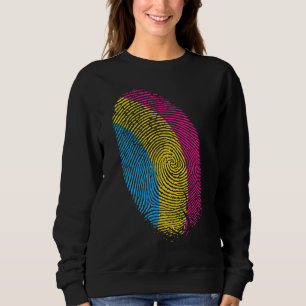 Cute Proud Lgbt Pansexual Flag Fingerprint Pride M Sweatshirt