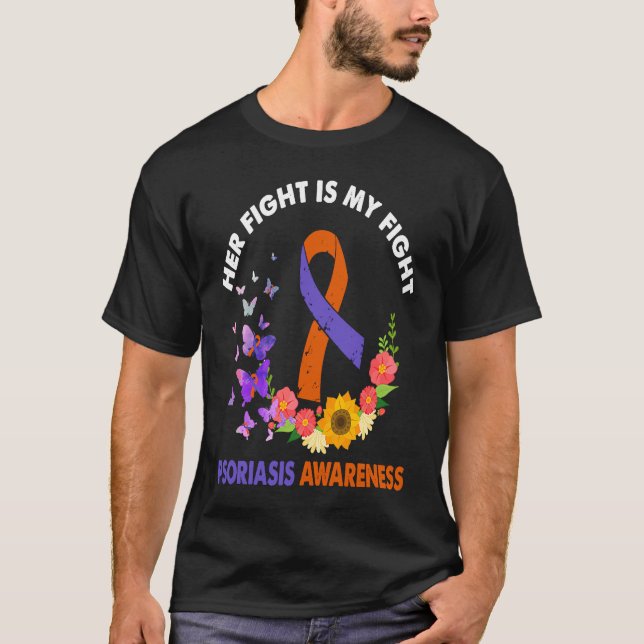 Cute Psoriasis Awareness Orange Ribbon Costume Men T-Shirt (Front)