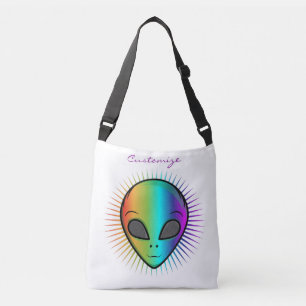 Cute Psychedelic Alien Head Thunder_Cove Crossbody Bag