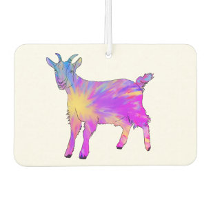 Cute Psychedelic Goat Funky Colorful Artsy Animal Car Air Freshener