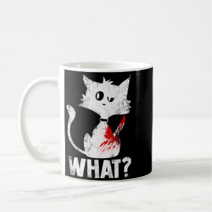Cute Psycho Murderous Black Cat What With Knife Coffee Mug