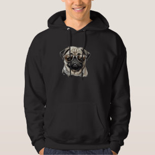 Cute Pub Face with cool Sunglasses Hoodie