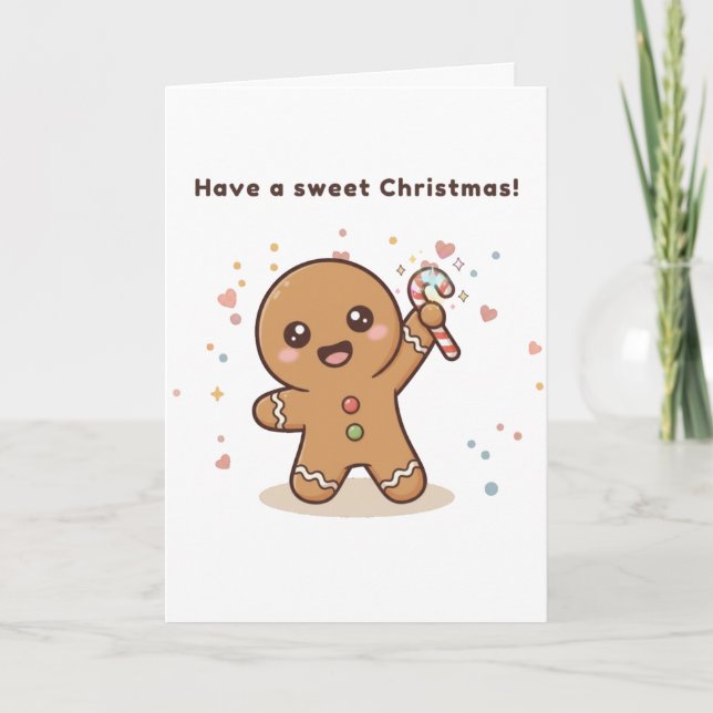Cute Puchi Dōshi Gingerbread Card (Front)