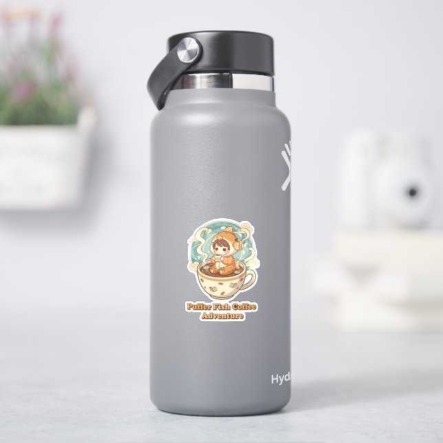 Cute Puffer Fish Coffee & Reading Art (HydroFlask)