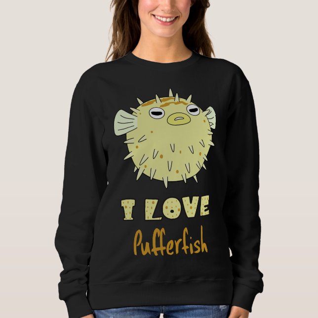 Cute Pufferfish Fishing Sweatshirt (Front)