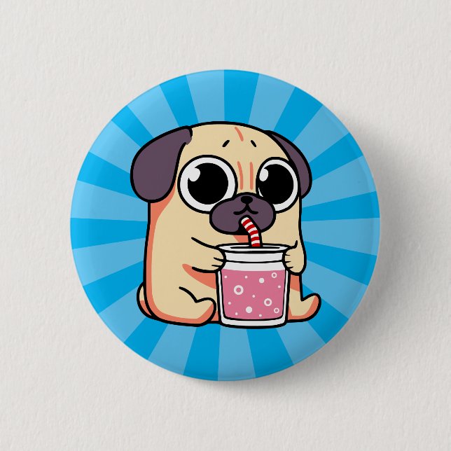 Cute Pug 6 Cm Round Badge (Front)