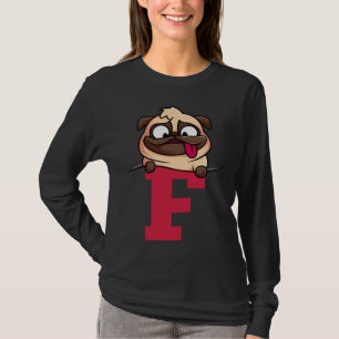 Cute Pug alphabet, letter f, dog alphabet Classic  T-Shirt