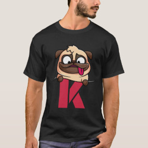 Cute Pug alphabet, letter K, dog alphabet Classic T-Shirt