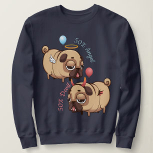 Cute Pug Angel/Devil Sweatshirt